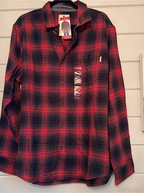 Woolrich Red and Black Plaid Button-Down Shirt